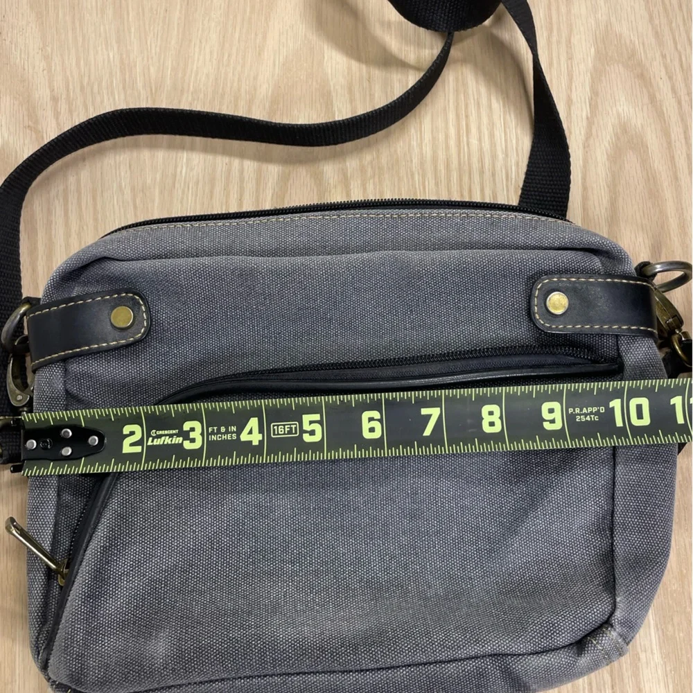 Cargo it Crossbody Bag Gray Canvas Adjustable
